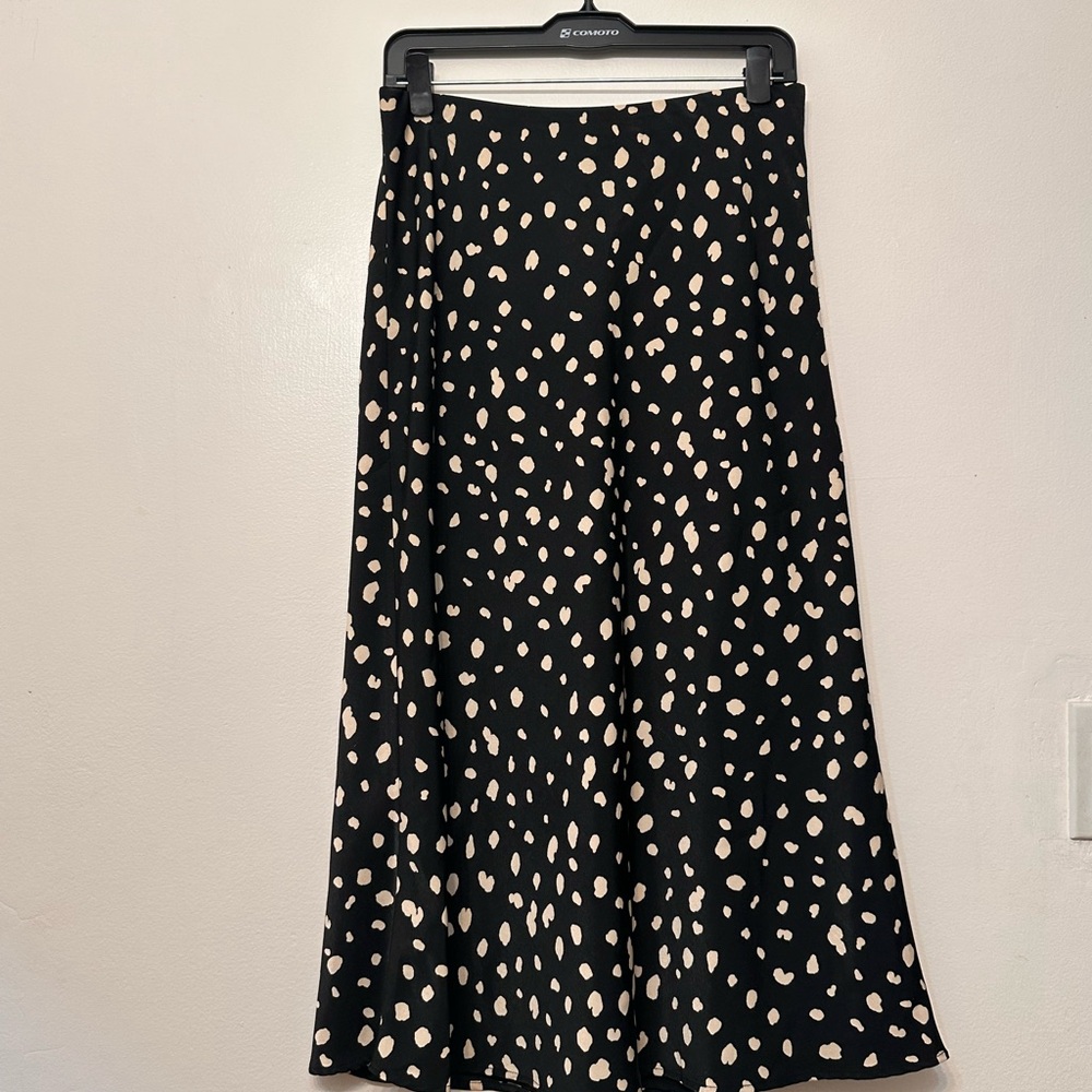 Gilli Black and White Midi A-Line Skirt